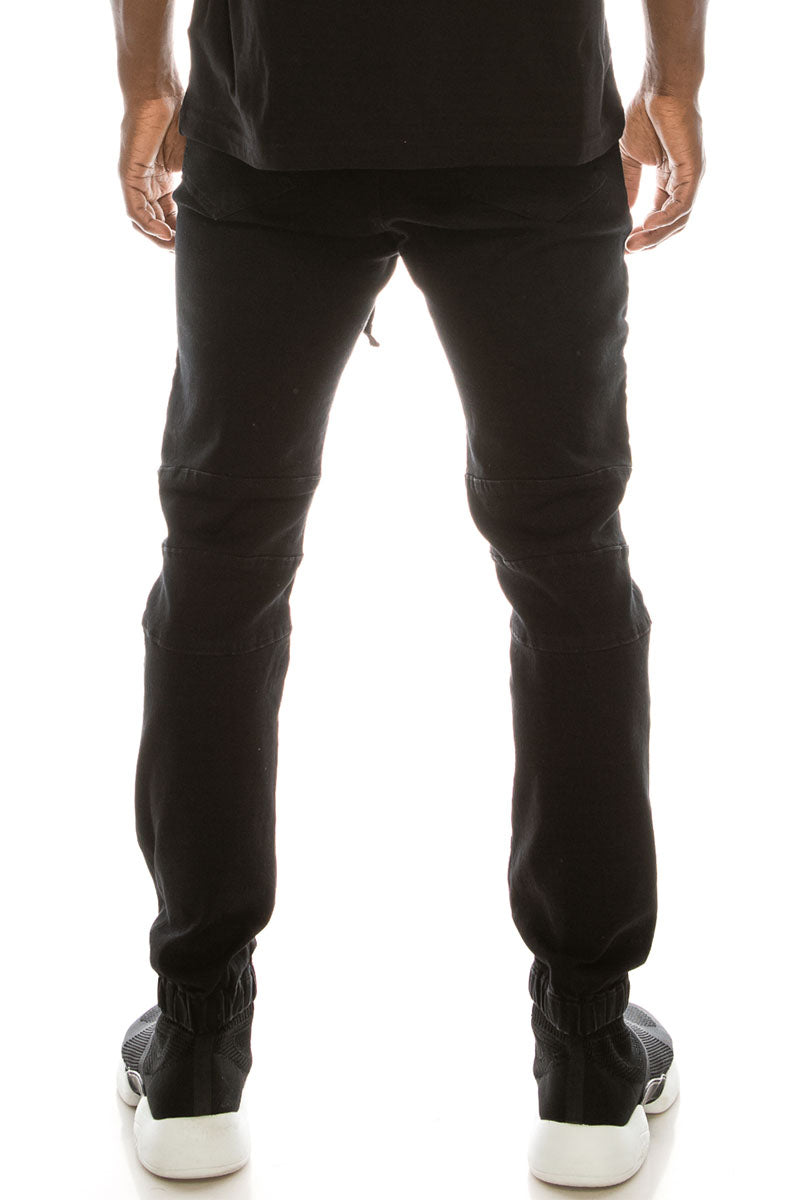 Essential Biker Denim Jogger Pants