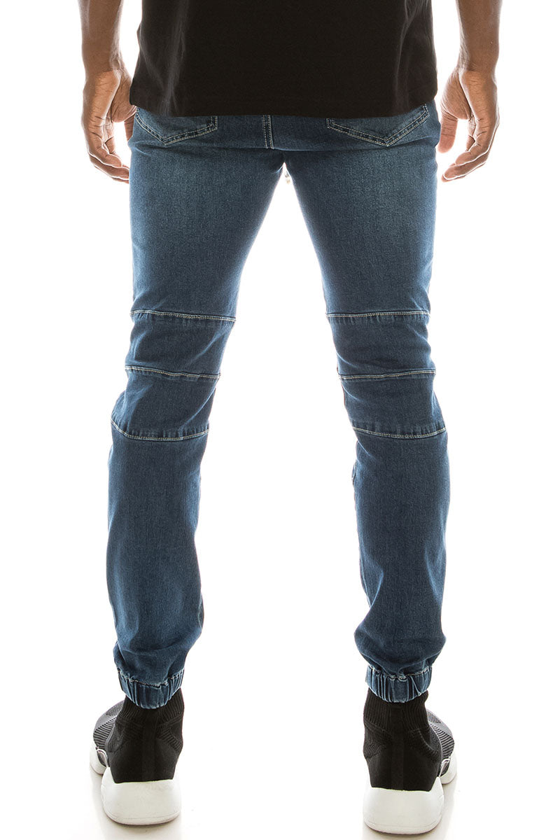 Essential Biker Denim Jogger Pants