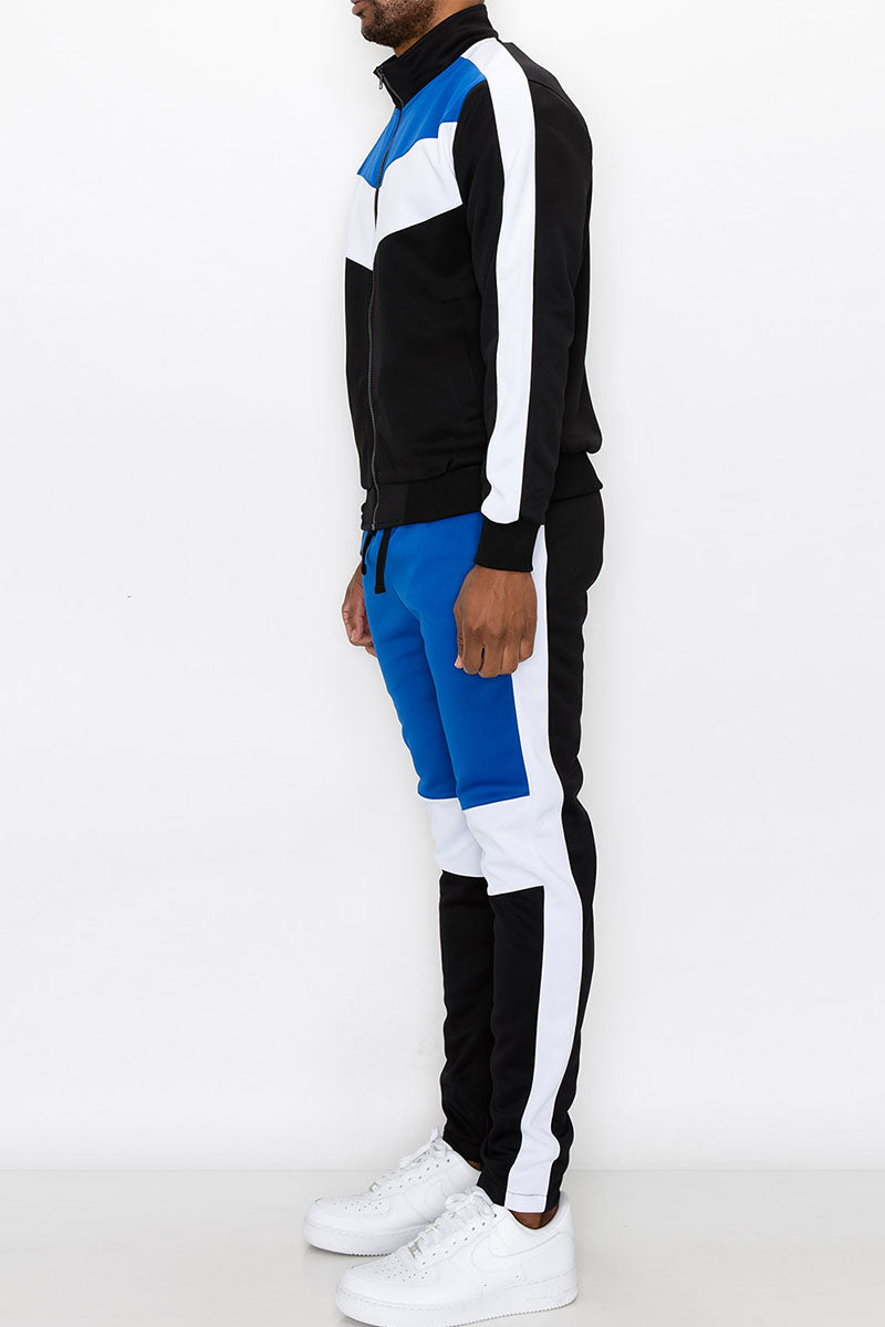 Color Block Track Suit - Royal Blue