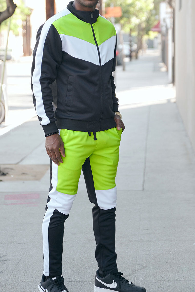 Color Block Track Suit - Frozen Yellow