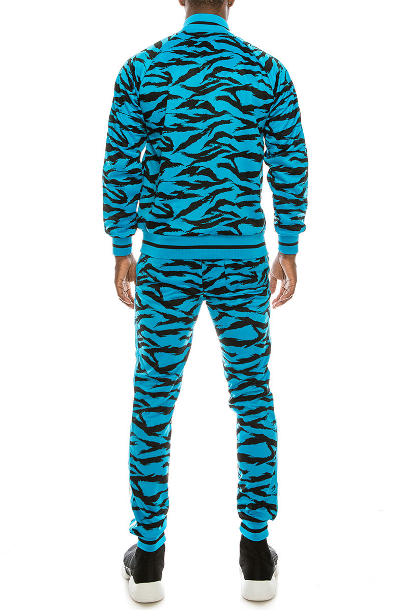 Reflective Tape Tiger Track Suit - Blue