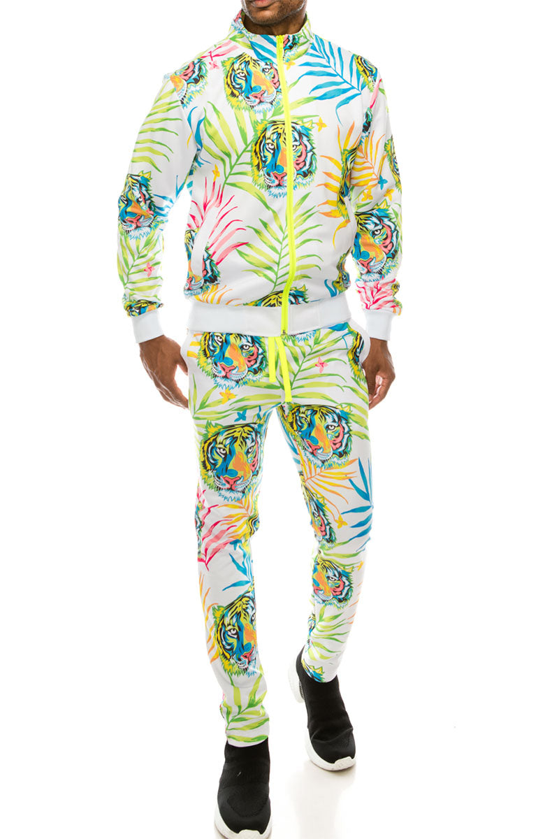 NEON TIGER TRACK SUITS SET - WHITE