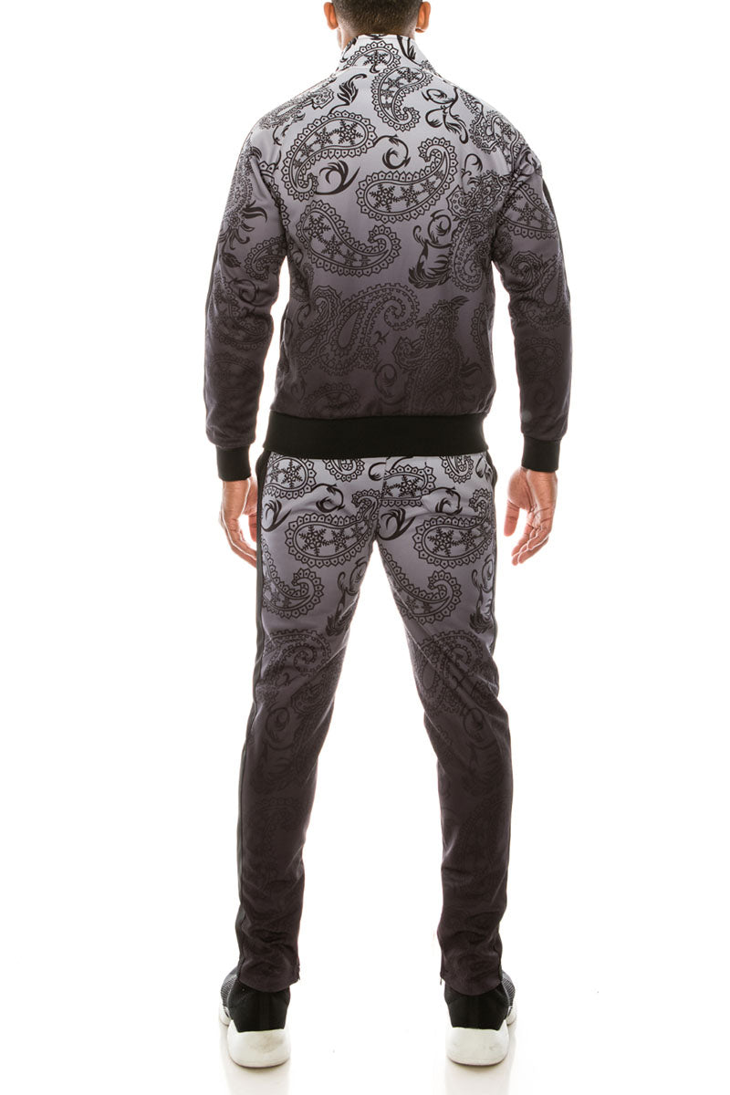 PAISLEY OMBRE TRACK SUITS SET - BLACK