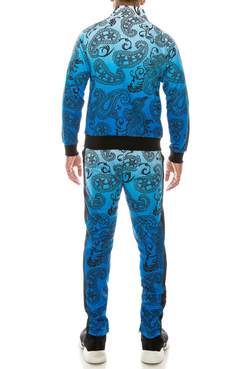PAISLEY OMBRE TRACK SUITS SET - BLUE