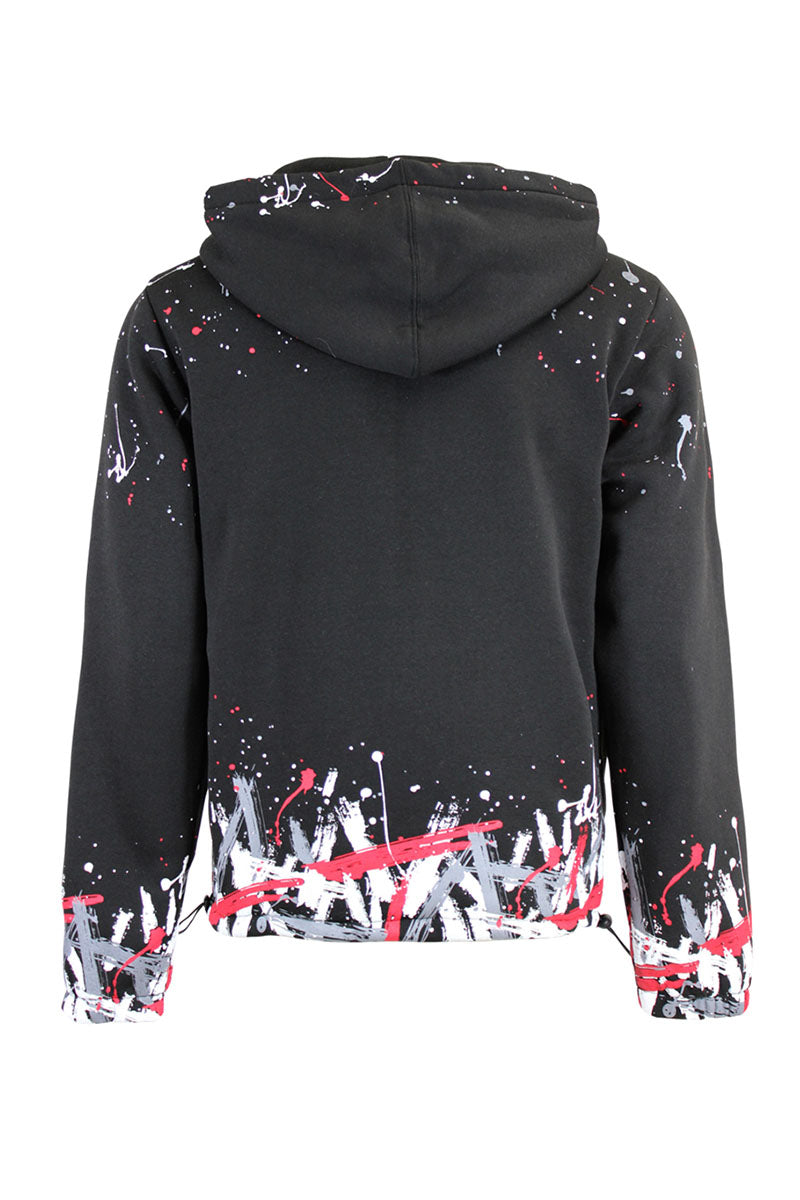 PAINT SPLATTER FLEECE SET - BLACK/RED