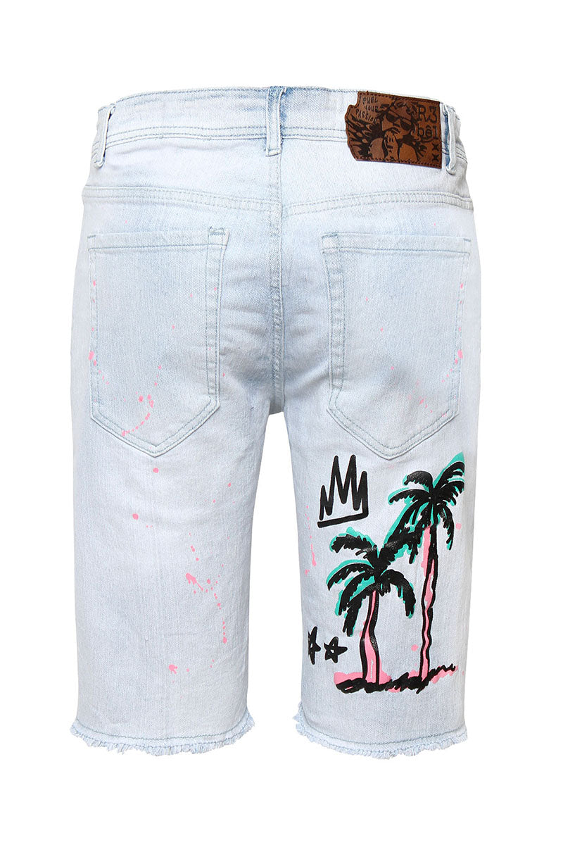 Palm Denim Shorts