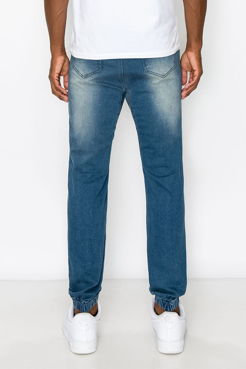 Essential Denim Jogger Pants - Dark Indigo