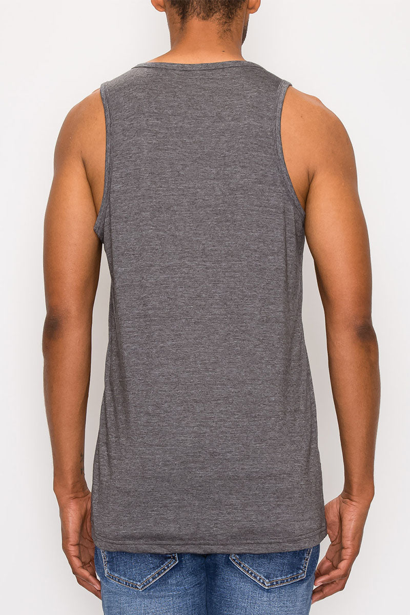 ESSENTIAL LONG LENGTH TANK TOP - CHARCOAL