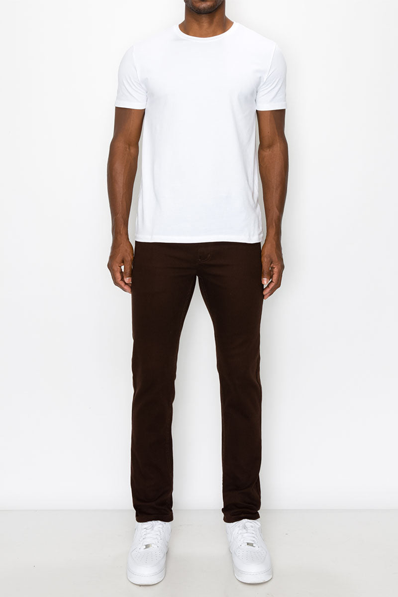 ESSENTIAL COLORED SKINNY JEANS - BROWN