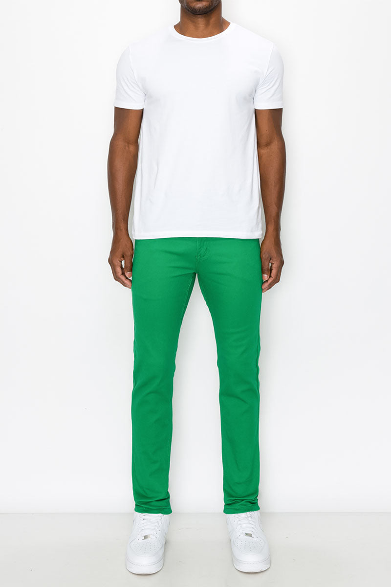 ESSENTIAL COLORED SKINNY JEANS - KELLY GREEN