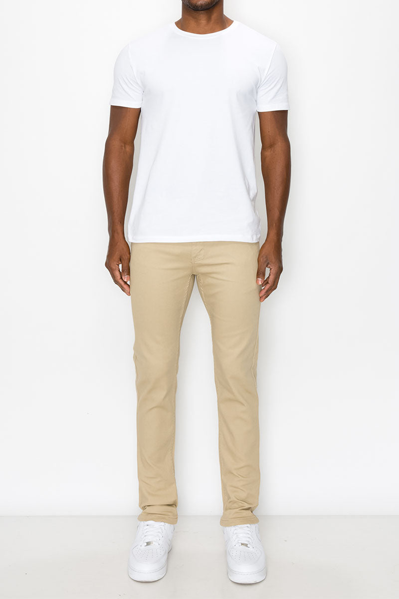 ESSENTIAL COLORED SKINNY JEANS - KHAKI