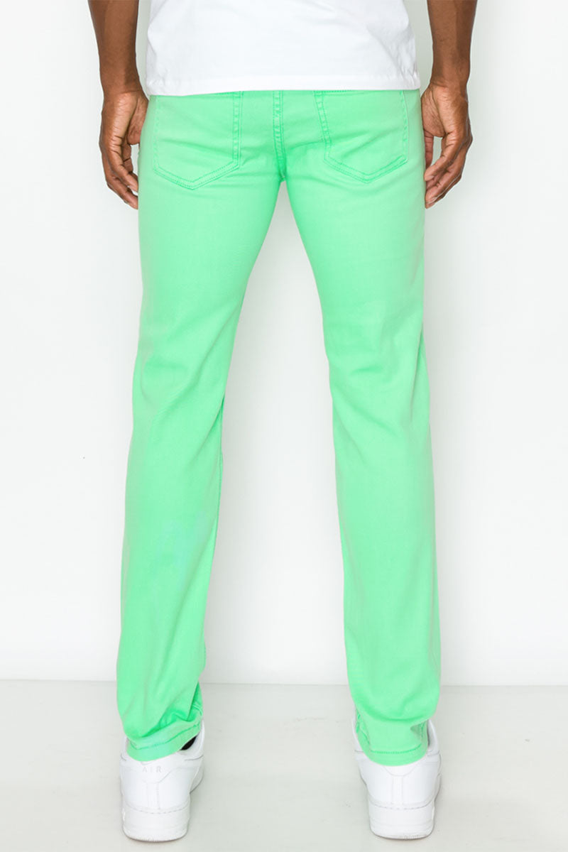 ESSENTIAL COLORED SKINNY JEANS - NEON GREEN