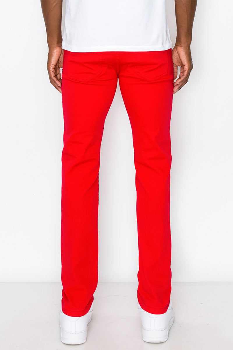 ESSENTIAL COLORED SKINNY JEANS - RED