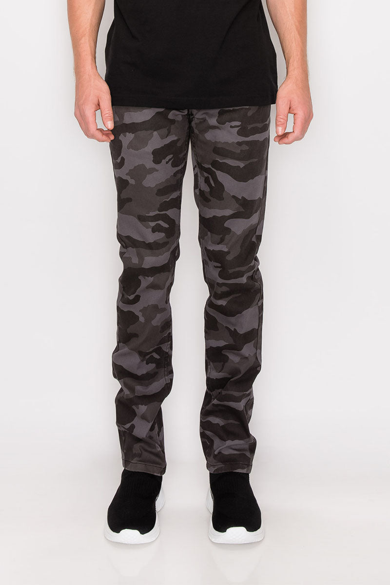 CAMOUFLAGE SKINNY FIT JEANS - BLACK CAMO