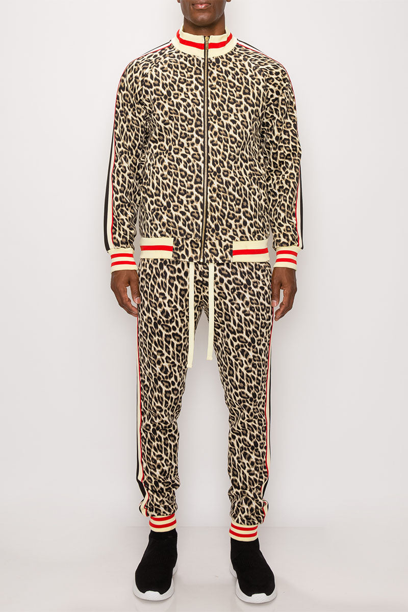 LEOPARD TRACK SUITS - BROWN