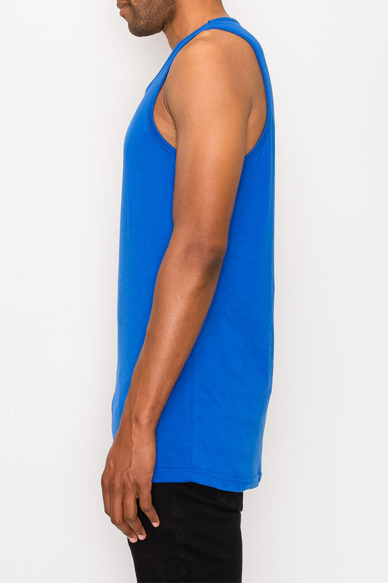 ESSENTIAL LONG LENGTH TANK TOP - ROYAL BLUE