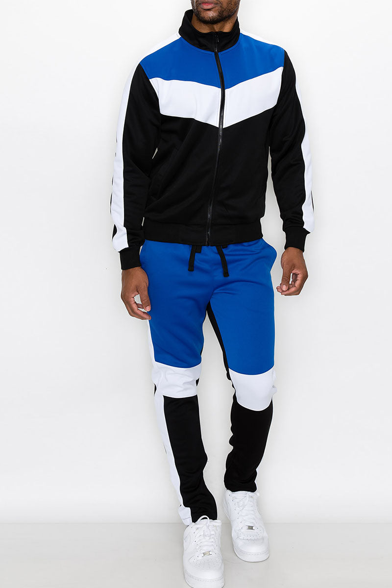 Color Block Track Suit - Royal Blue