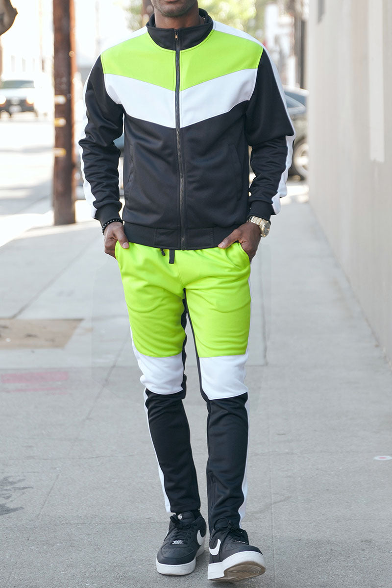 Color Block Track Suit - Frozen Yellow