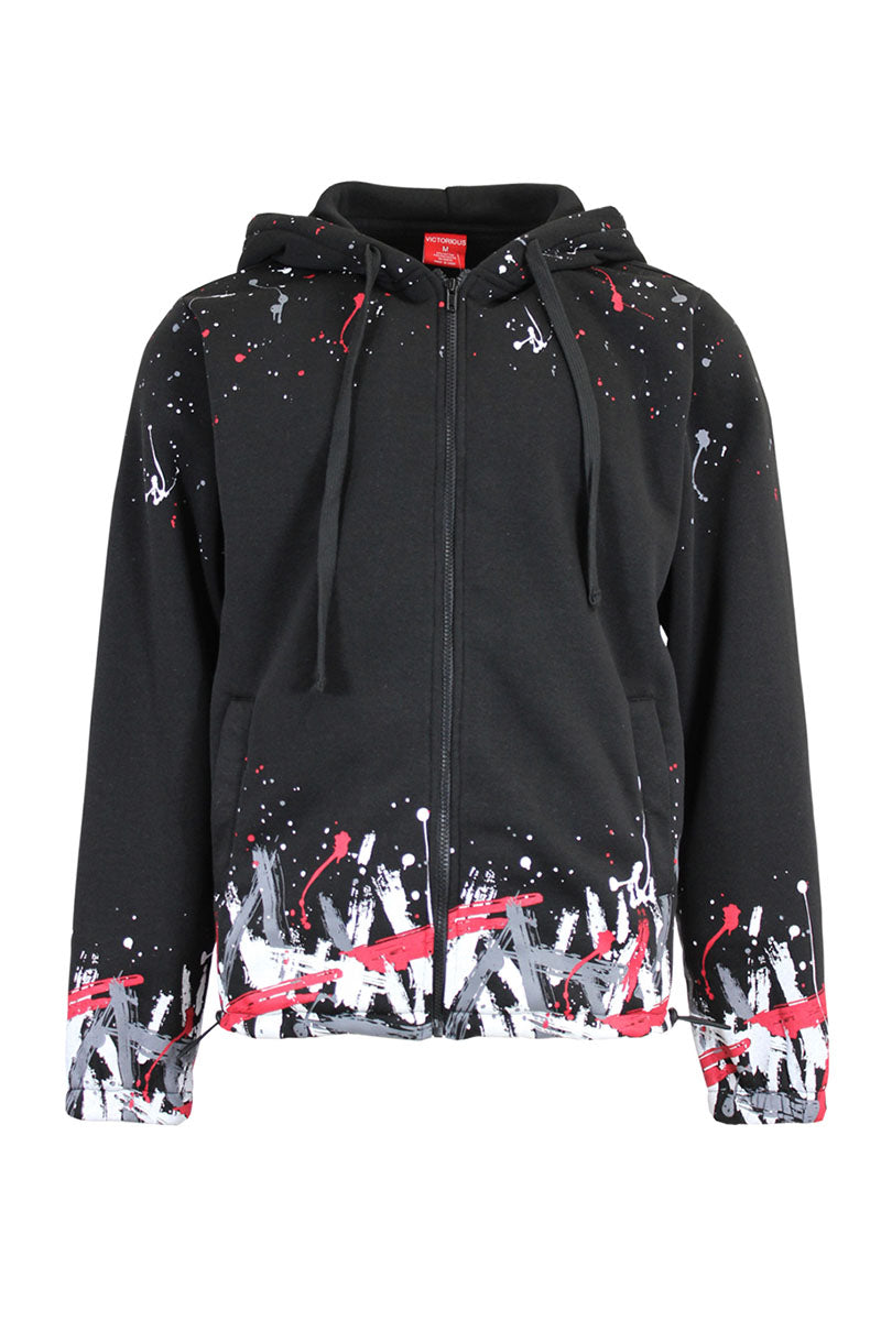PAINT SPLATTER FLEECE SET - BLACK/RED