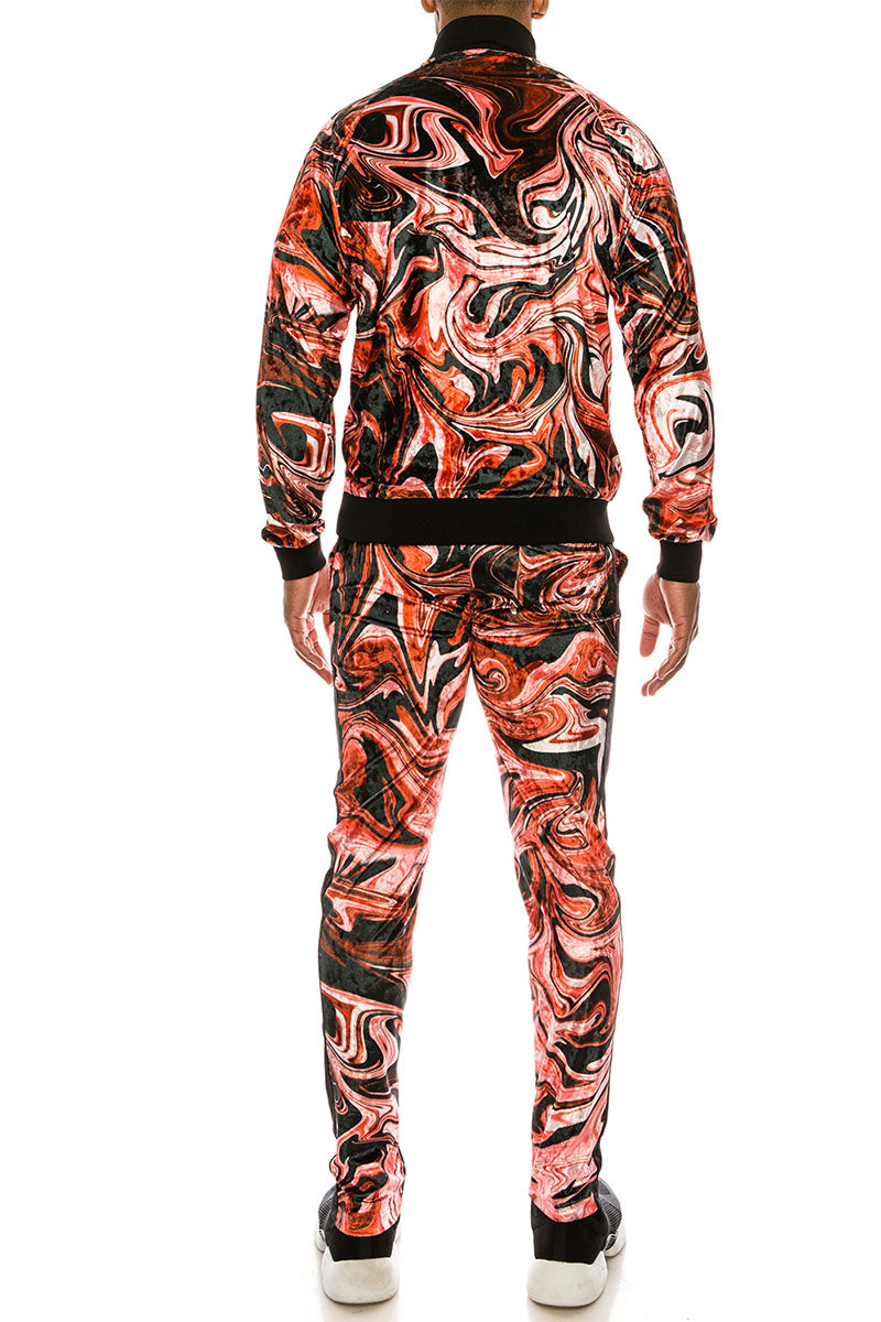 Velvet Marble Track Suit Black Rose - Main Image