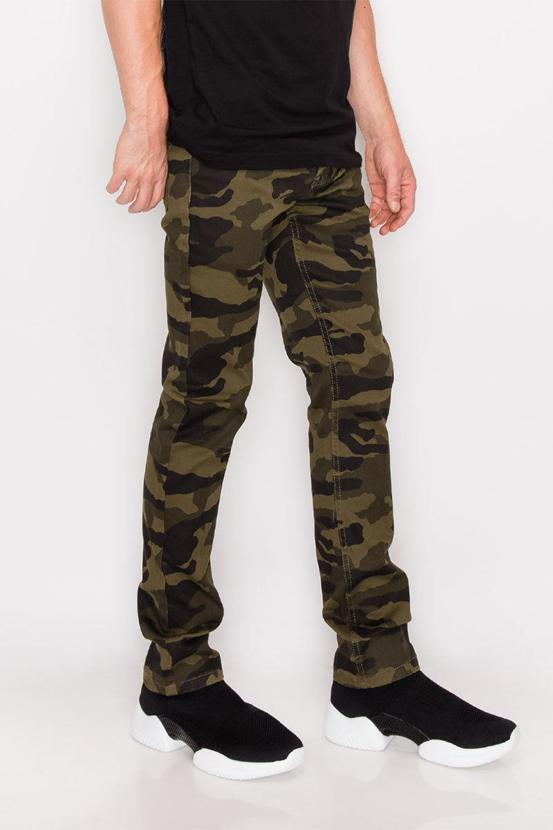 Camouflage Skinny Fit Jeans - Olive Camo