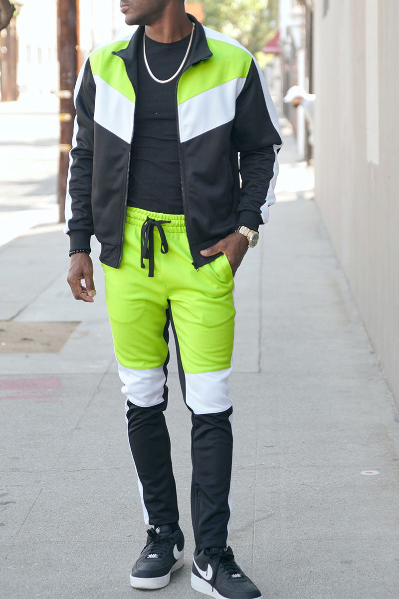 Color Block Track Suit - Frozen Yellow