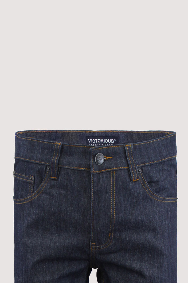 SLIM RAW DENIM JEANS - INDIGO / TIMBER