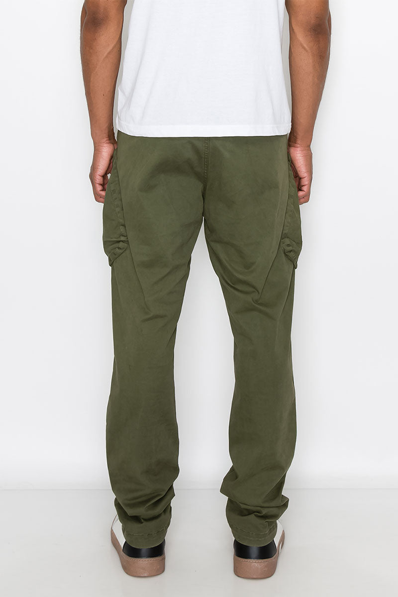 Garment Washed Zipper Cargo Pants