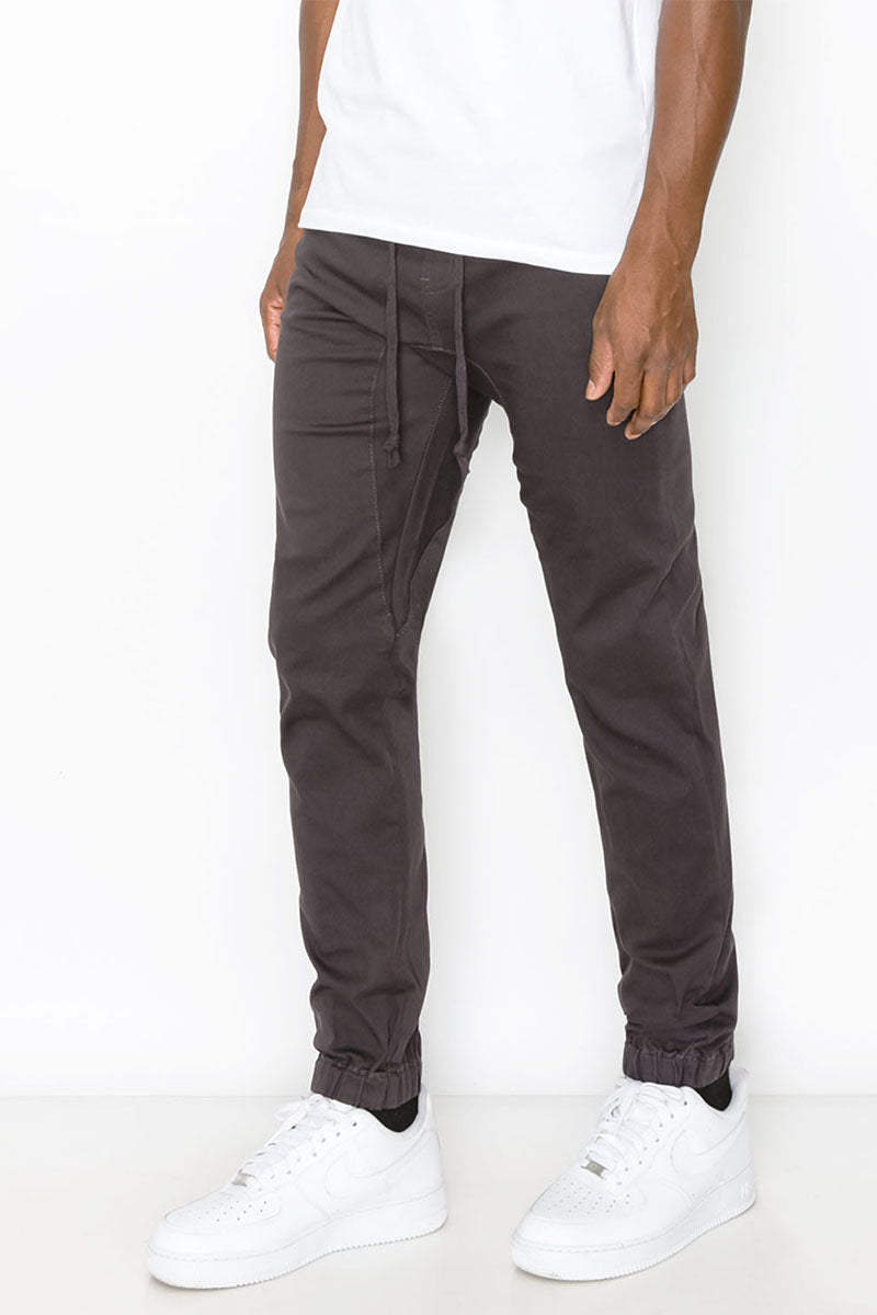 Charcoal Cool Nylon Zipper Pants