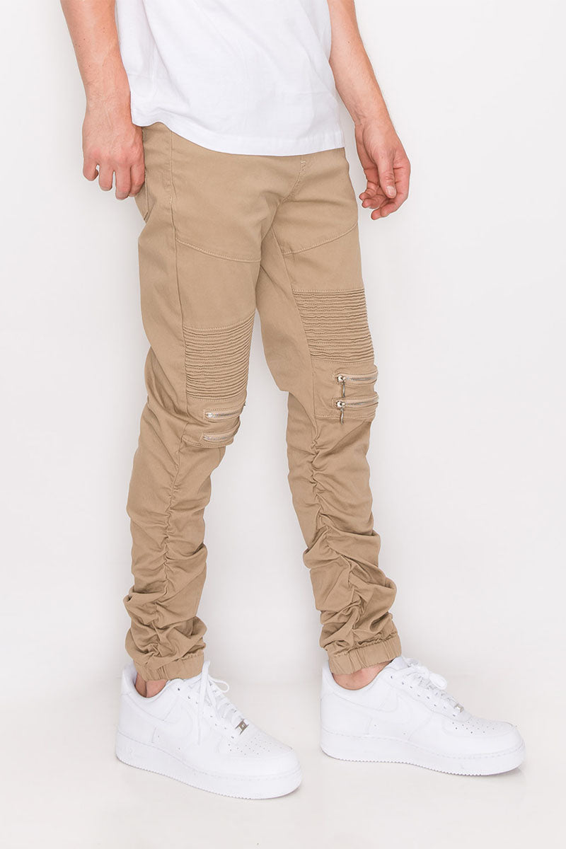 Twill Stacked Jogger Pants