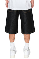 TELLUS Baggy Fit Raw Denim Shorts