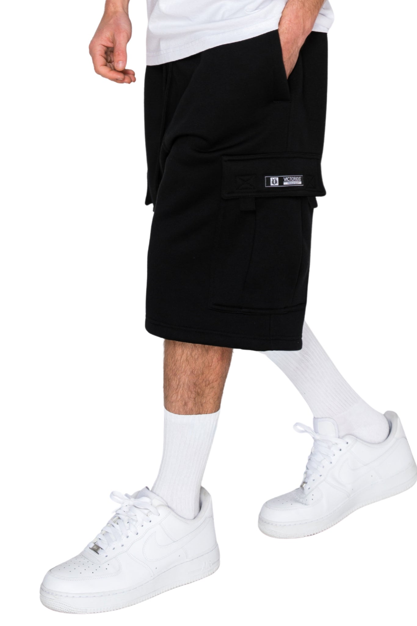Baggy Fit Cargo Fleece Shorts