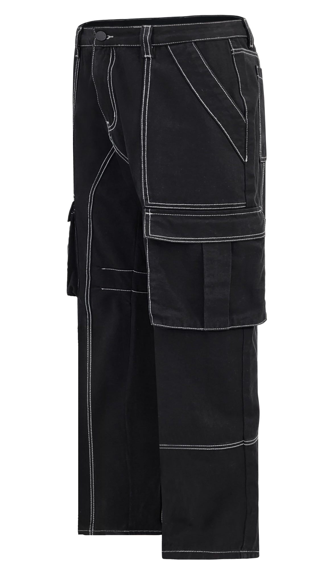 Baggy Fit Contrast Stitch Cargo Jeans