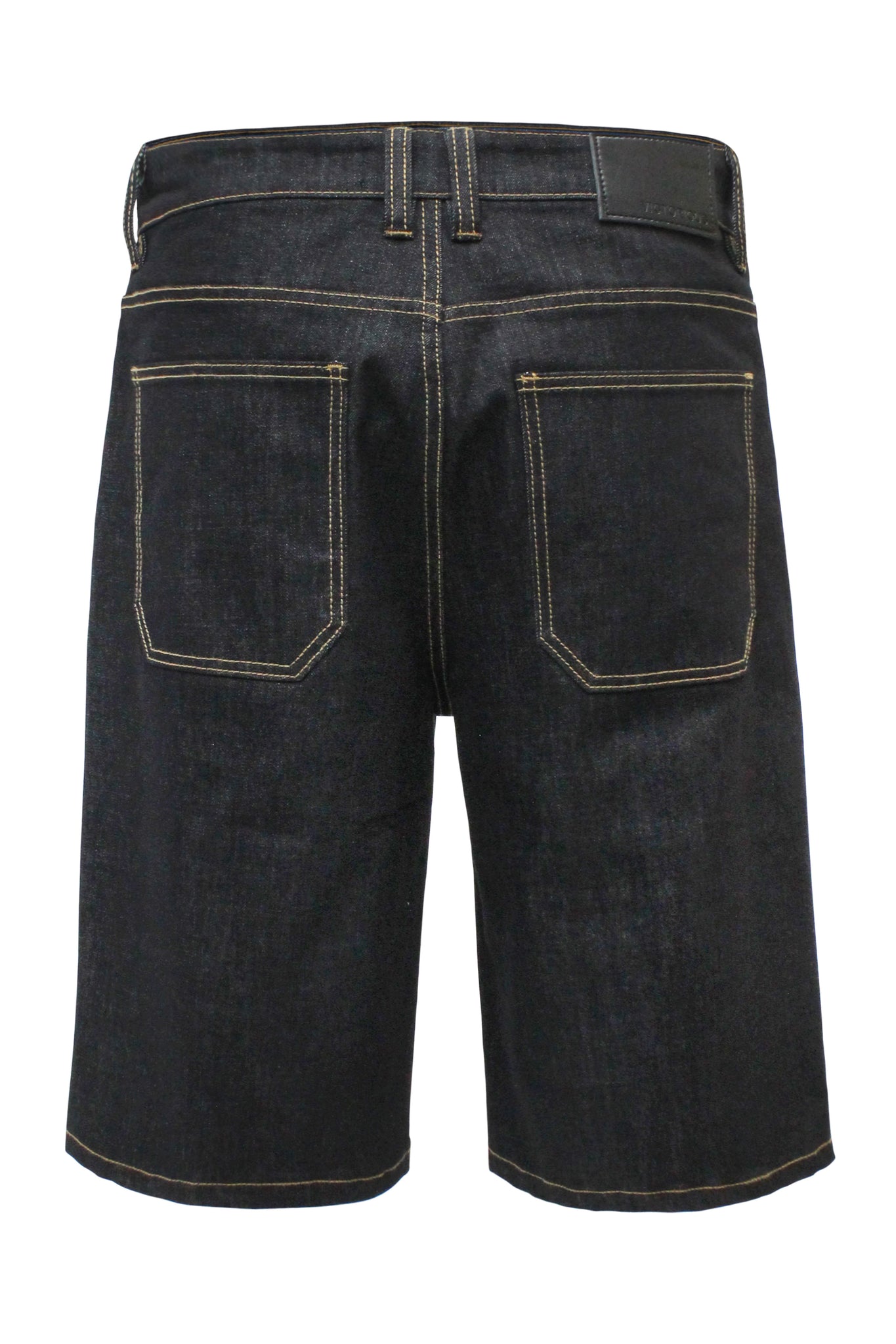 Victorious Men's Baggy Fit Raw Denim Shorts – 97% Cotton 3% Spandex – 5-Pocket – Sizes 28-42