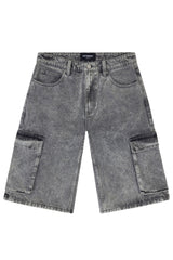 VAULT Baggy Fit Cargo Denim Shorts