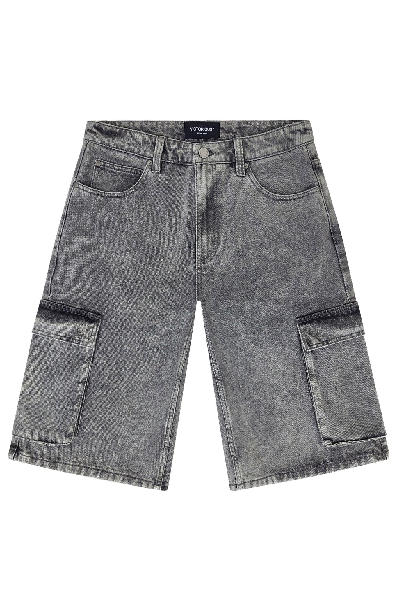 Baggy Fit Cargo Denim Shorts