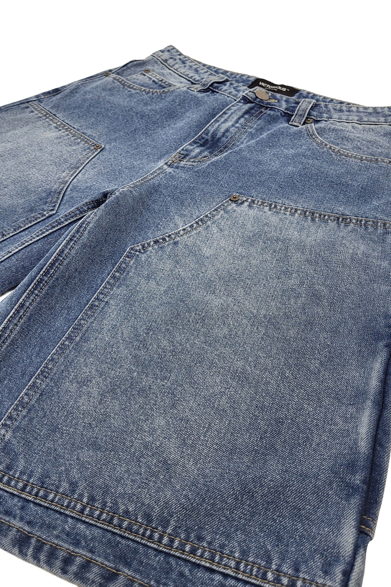 Baggy Fit Carpenter Denim Shorts