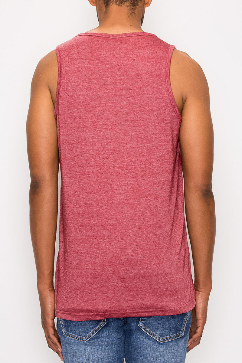 Men's Essential Long Length Tank Top Black | VICTORIOUS
