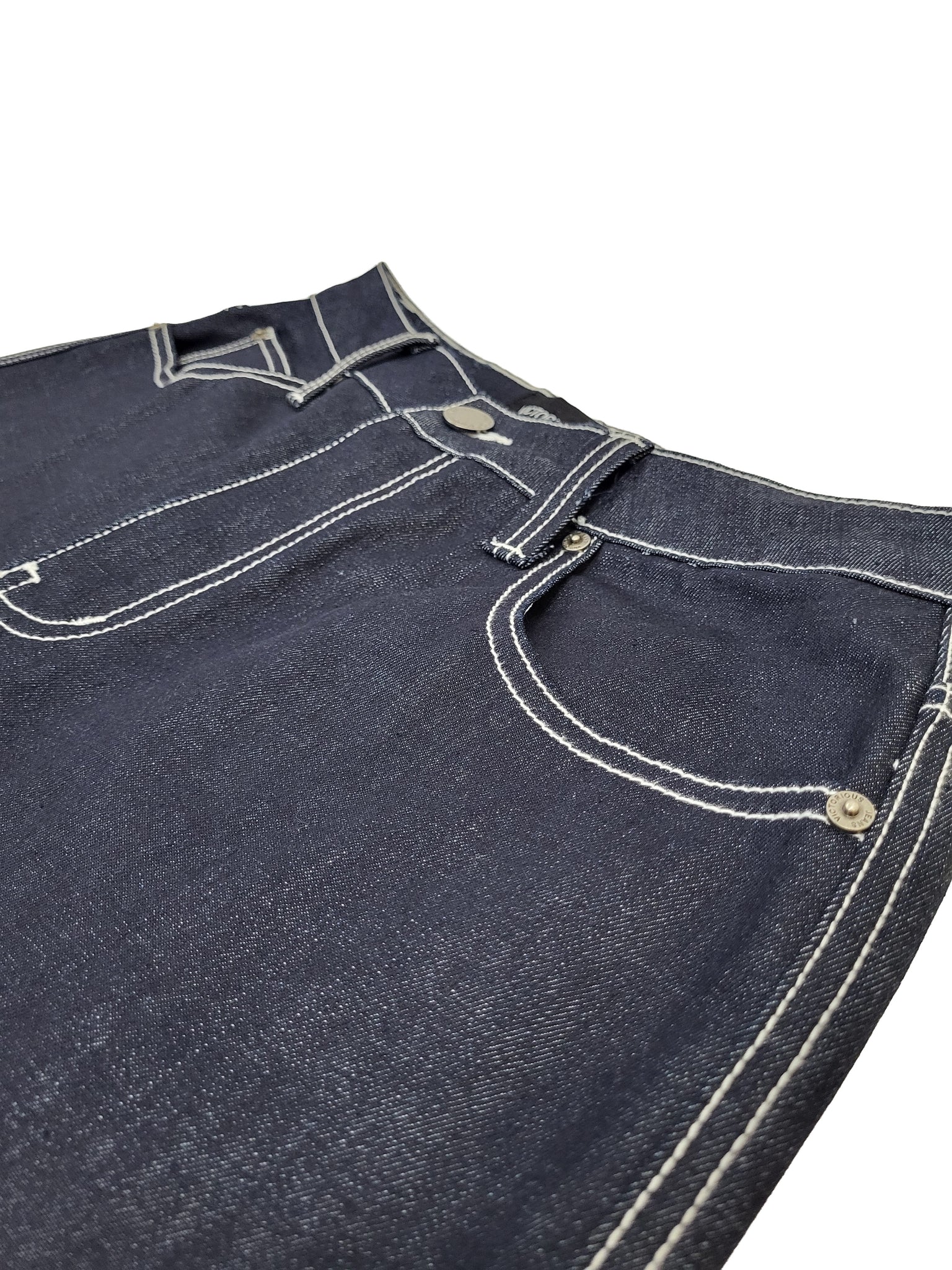 Baggy Fit Raw Denim Cargo Jeans