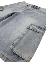 VAULT Baggy Fit Cargo Denim Shorts