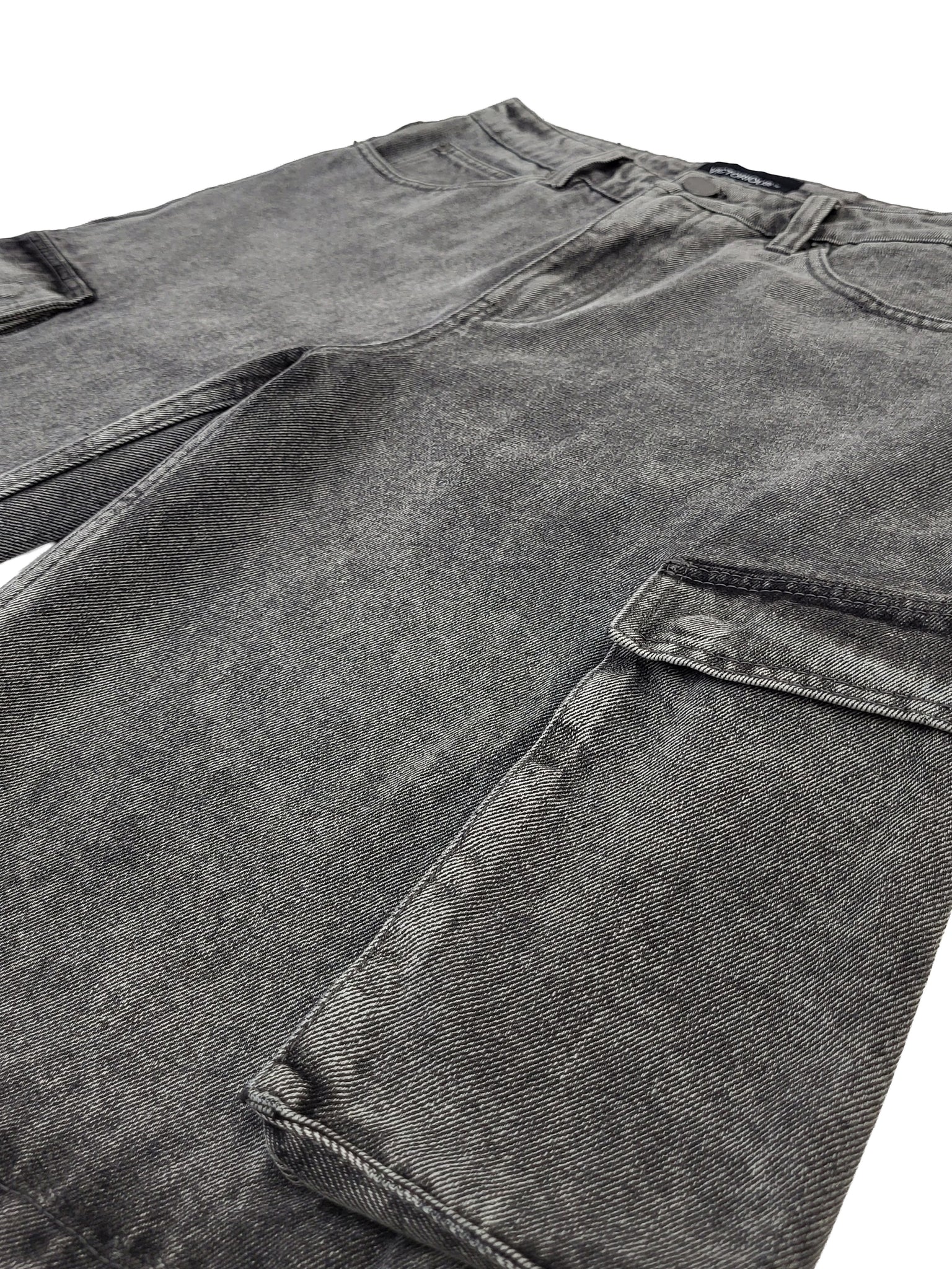 Baggy Fit Cargo Denim Shorts