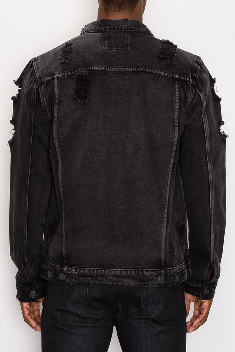 Dezert Faded Black Leather Jacket