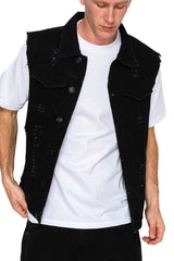 Distressed Denim Vest