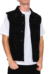 Distressed Denim Vest