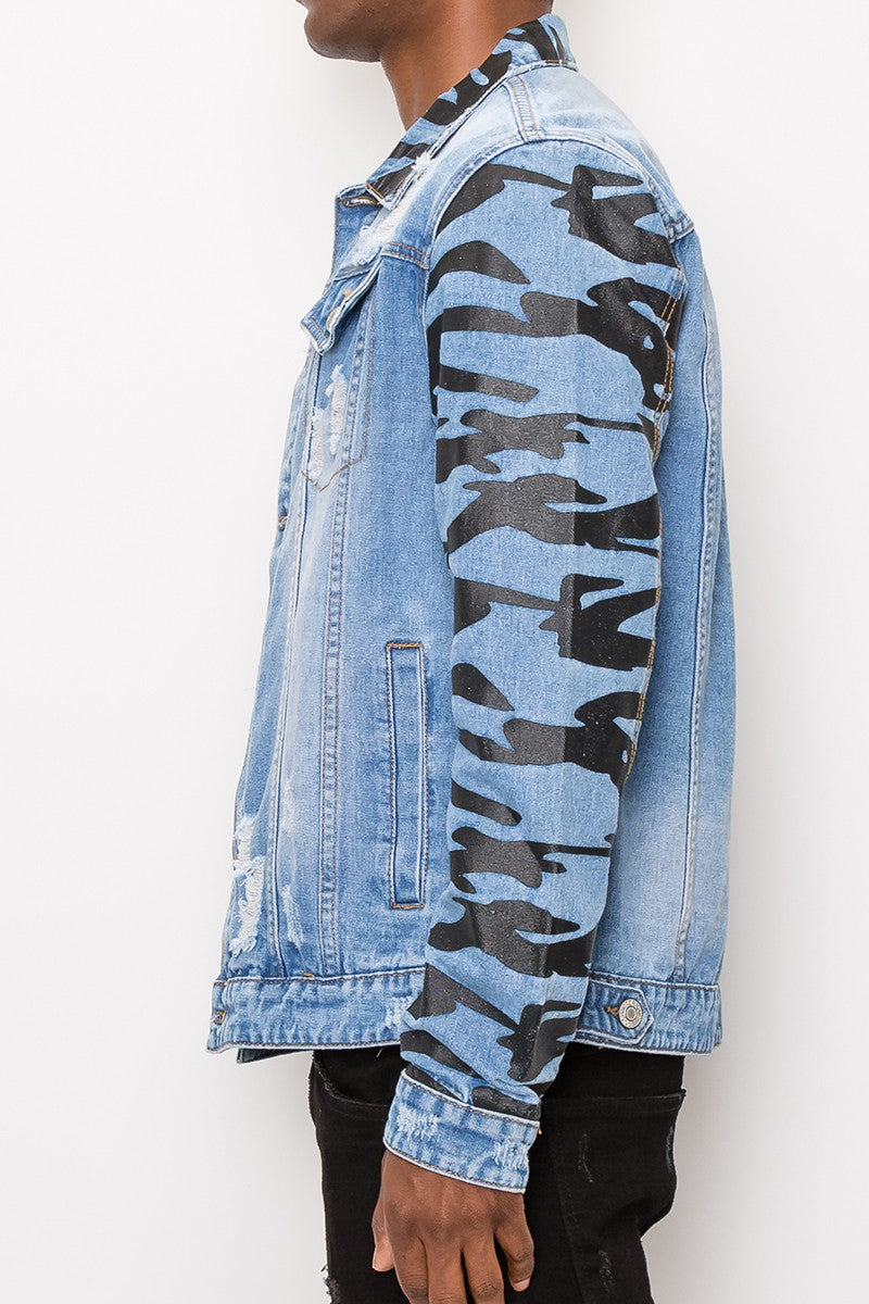 TIGER CAMO DENIM JACKET