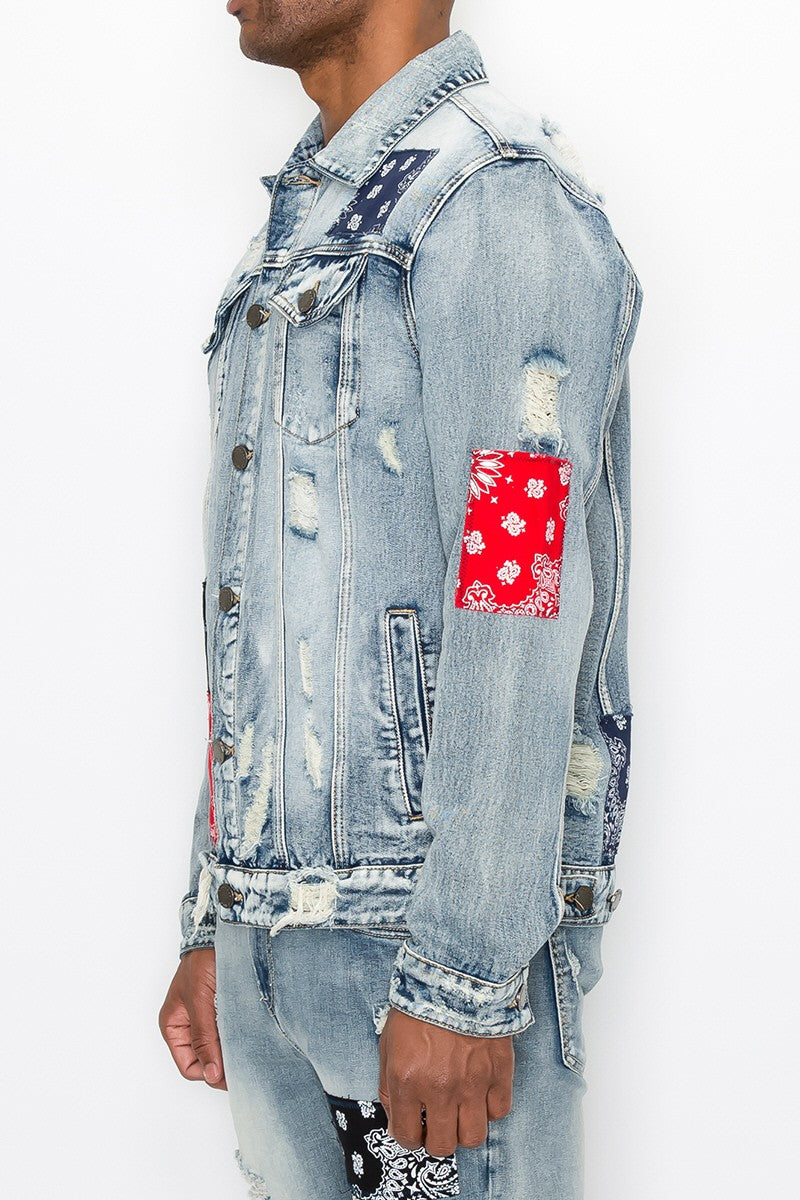 Bandana Patch Denim Jacket