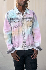 Multi Color Airbrushed Denim Jacket