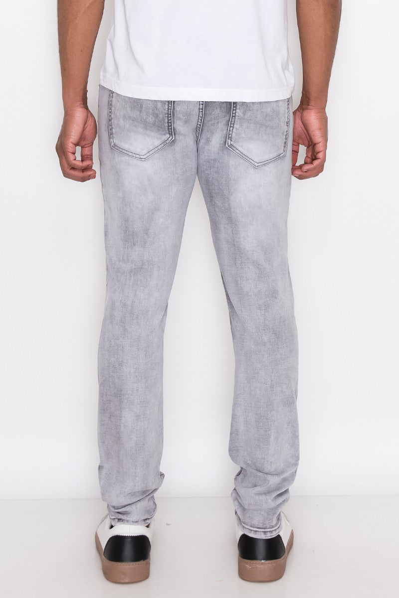 RIP & REPAIR DENIM JEANS - GREY