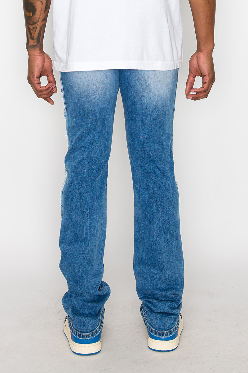 Stacked Fit Repair Denim Jeans
