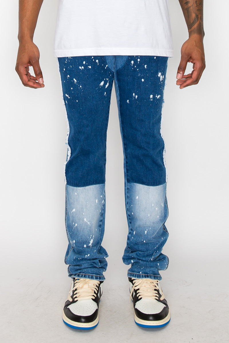 Stacked Fit Repair Denim Jeans